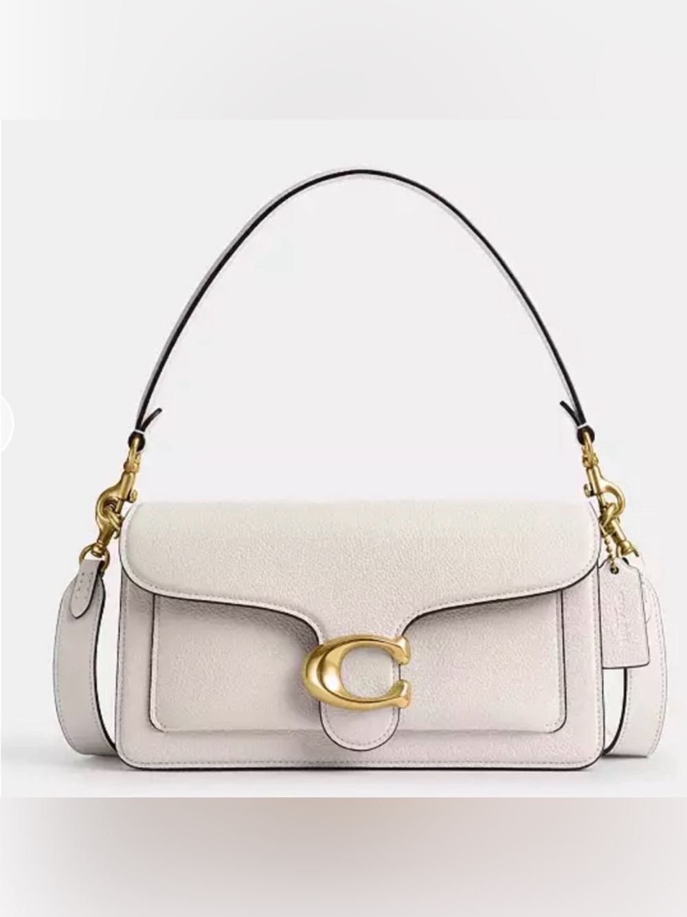 COACH 73995 Crossbody TABBY SHOULDER BAG 26 Handbag 2WAY Chalk White Leather